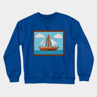 Simpsons Sailboat Painting (Scene from Moby Dick) Crewneck Sweatshirt